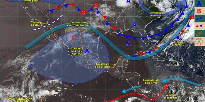 Onda de calor en gran parte del territorio mexicano, así como lluvias fuertes en Jalisco, Michoacán y Chiapas